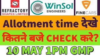 Winsol engineers ipo allotment status🤑winsol ipo allotment🔥refractory ipo allotment status🔥allotment [upl. by Josefa]