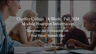 CHAFFEY COLLEGE 14WMODULE FOURTEEN INFORMATIONFALL 2023 [upl. by Araldo]