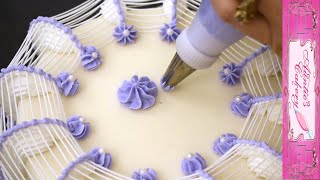 Lavender Cake Dilly Dilly  Stunning Cake Decorating  Lambeth Method ish [upl. by Wilsey479]