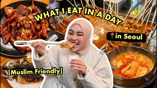 WHAT I EAT IN A DAY 🇰🇷 IN SEOUL📍BEST MUSLIM FRIENDLY RESTAURANT 😍 STREETFOOD WINTER ❄️ [upl. by Houston53]