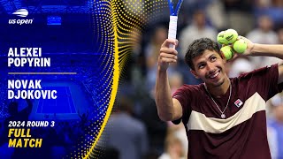 Alexei Popyrin vs Novak Djokovic Full Match  2024 US Open Round 3 [upl. by Aun]