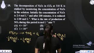 The decomposition of N2O5 in CCl4 at 318 K is studied by monitoring the concentration of N2O5 in [upl. by Zeret]