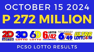 Lotto Result Today 9pm October 15 2024  PCSO Complete [upl. by Venu263]