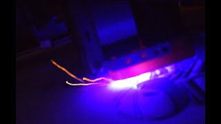 DNEJE 20W Lasermodul an meiner DIY CNC FräsLaserKombi gibt sein bestesEine Lightshow vom feinsten [upl. by Aldus]