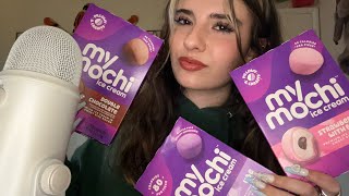 ASMR EATING MOCHI ICE CREAM mouth sounds👄 [upl. by Yelraf]