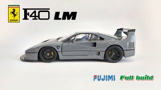 124 Fujimi Ferrari F40 LM Nardo Gray Full Build Scale Model [upl. by Naicul136]