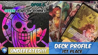 GREEN JEWELRY BONNEY DECK Takes the Win in One Piece Card Game OP085 TCG [upl. by Gildus]