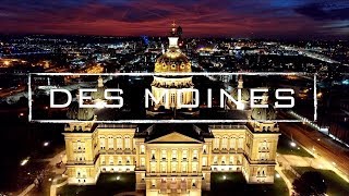 Des Moines Iowa  4K Drone Footage [upl. by Aubrie]