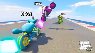 OGGY AND JACK TRIED CRAZY DEADLINE TRON CHALLENGE GTA 5 Funny Moments [upl. by Ecnirp886]