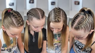 4 peinados con trenzas para niñas  4 easy dutch braid hairstyles tutorials Trenzas pegadas [upl. by Coy]