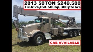 FOR SALE 2013 Manitex 50 ton Kenworth T800 ISX15 500hp 249500 [upl. by Kristy479]