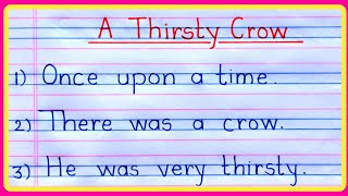 10 lines on thirsty crow  A thirsty crow story 10 lines  A thirsty crow story  Story for kids [upl. by Alsworth447]