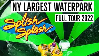 Splish Splash Water Park 2022 FULL TOUR New York Largest Water Park [upl. by Hartzell34]