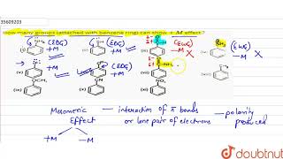 How many groups attached with benzene ring can show M effect [upl. by Capriola329]