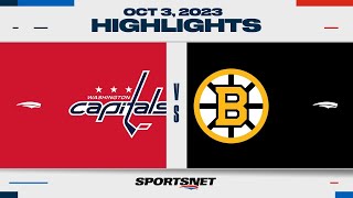 NHL PreSeason Highlights  Capitals vs Bruins  October 3 2023 [upl. by Acirderf]