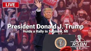 LIVE REPLAY President Trump to Hold a Rally in Saginaw MI  10324 [upl. by Enamrahs]