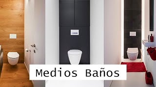 30 Medios Baños Elegantes y Modernos Decoración de Medios Baños  DECORACIÓN DESING [upl. by Nysila]