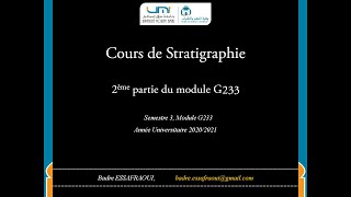 1 ère séance cours stratigraphie FSTE [upl. by Marion]