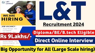 LampT Recruitment 2024  POST 1357  DIPLOMABEBTECH  CTC 13LPA  LampT JOBS  LampT VACNCY 2024  MNC [upl. by Chrysa]