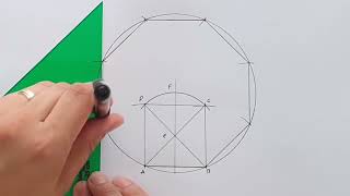 Octógono inscrito en una circunferencia  octógono dado el lado  estrella de 8 puntas [upl. by Janeva]