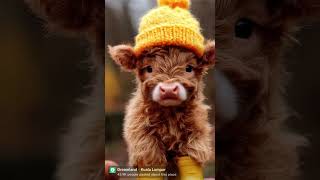 Baby Highland cow with a hat on [upl. by Mosenthal376]