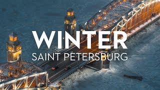 Winter Saint Petersburg Russia 6K Shot on Zenmuse X7 Drone [upl. by Ardnalahs]