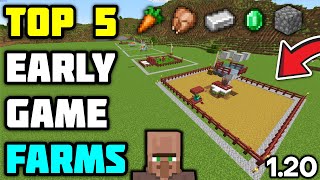 TOP 5 EARLY GAME FARMS MINECRAFT  120 [upl. by Nuawed85]