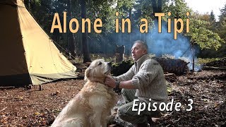 Bushcraft Camp  ALONE IN A TIPI  EP3  Canvas Tent  Campfire Frittata [upl. by Nannah]