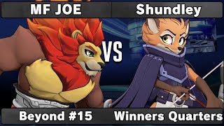 MF JOE Zetterburn vs Shundley Fleet  Winners Quarters  Beyond 15 [upl. by Nelrac]