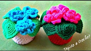 MACETA TEJIDA A CROCHET PASO A PASO EN ESPAÑOL   TUTORIAL FACIL Y RAPIDO [upl. by Diogenes204]