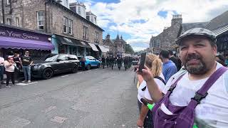 Pitlochry Highland Games Opening Parade Atholl Street [upl. by Enelad]