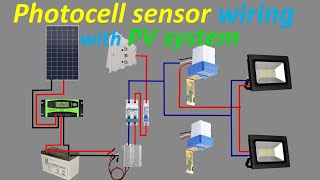 photocell sensor wiring  Automatic security lighting for PV system using photocell [upl. by Alaham]