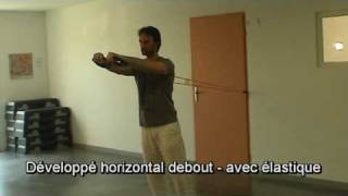 Développé horizontal debout avec élastique  En prise neutrepronation [upl. by Aihsad]