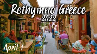 Rethymno Crete walking tour in early season Rethymnon Crete Greece [upl. by Campy793]