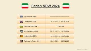 Ferien NRW 2024 [upl. by Miarzim63]