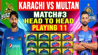 PSL 2024 Karachi Kings Vs Multan Sultans Playing 11  Match Detail  Head to Head Records [upl. by Gnahc]