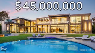 Inside a 45000000 Los Angeles Modern Mega Mansion with an Outdoor SPA [upl. by Amber]