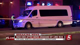 Man dragged by limo bus dies in downtown Nashville [upl. by Nelram]