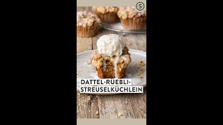 DattelRüebliStreuselküchlein – Rezept von Streusel [upl. by Burkitt]