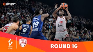 ASVELOlympiacos  Round 16 Highlights  202324 Turkish Airlines EuroLeague [upl. by Eanrahc]