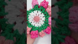 🌷🌷🌷Crochet Flower Coaster [upl. by Sueddaht]