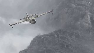 Canadair airplanes flying above Castellammare del Golfo 2 July 2017 [upl. by Tekcirk]