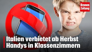 Italien verbietet Handys in Klassenzimmern  kronetv NEWS [upl. by Erdman737]