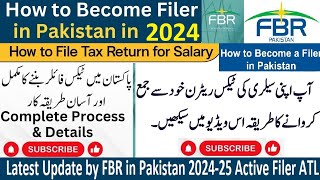 How to File Income Tax Return 2024  Salaried Person  FBR  IRIS 20 Pakistan  Active Filer ATL [upl. by Ybbob]