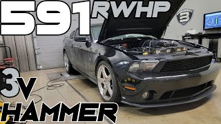 2010 Mustang Roush Hammer 591 RWHP DYNO 3V MUSTANG Detroit Rocker Cams amp Headers LOPE LOPE [upl. by Riem]