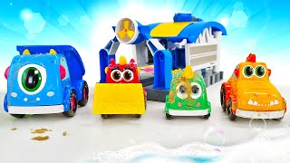 Sing with Mocas The toy cars and trucks are so dirty The Car Wash song for kids amp nursery rhymes [upl. by Namra748]