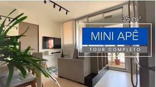 TOUR EM APARTAMENTO PEQUENO  REFORMA COMPLETA DE KITNET  STUDIO SIMPLES CLEAN E MINIMALISTA [upl. by Delogu447]