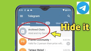 Telegram me archive chat hide kaise se kare  Telegram me archive chat kaise chupaye [upl. by Tnilk890]