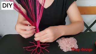 DIY How to make easy Gemstone tree Cách làm cây đá phong thủy dễ dàng cây đá thạch anh hồng [upl. by Enirhtak303]