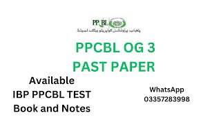 PPCBL past paper IBP PPCBL OG 3 paper OG 3 [upl. by Kosey]